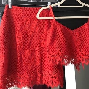 For Love and Lemons Red Two Piece